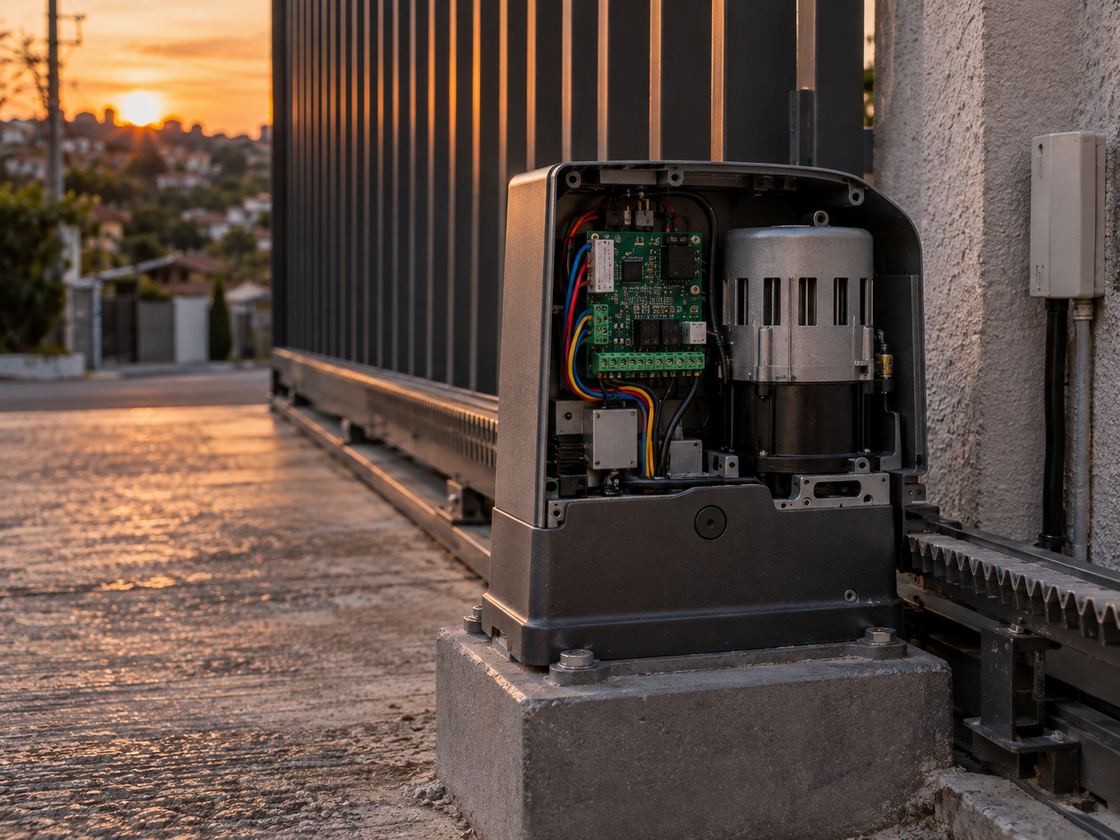 Portão automático instalado por equipe da Comercial 5A em imóvel de São Paulo