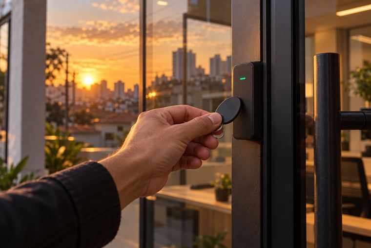 Fechadura com tag ou cartão — fechadura eletrônica e controle de acesso
